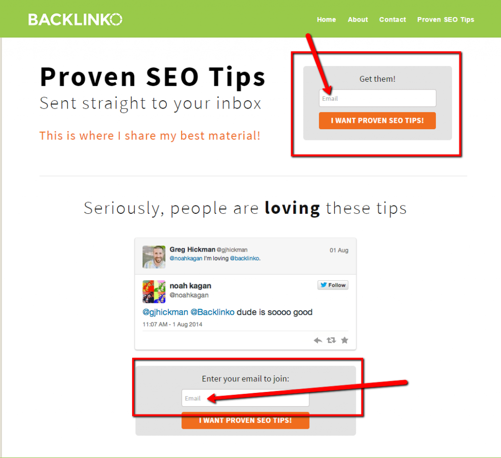 backlinko squeeze page